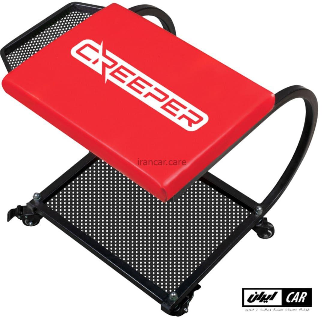 صندلی دیتیلینگ چرخ دار با جعبه قرمز مدل Rolling Creeper Seat Red - Image 2